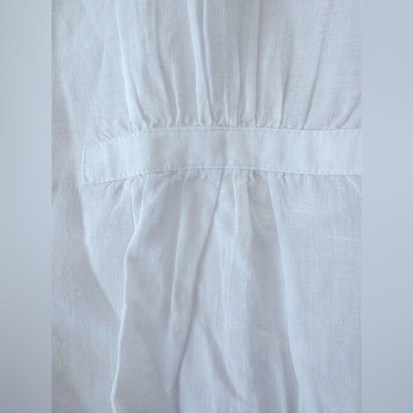 Eileen Fisher White Irish Linen Blouse 3/4 Sleeve. Covered Buttons. Women’s XL. - Picture 4 of 7